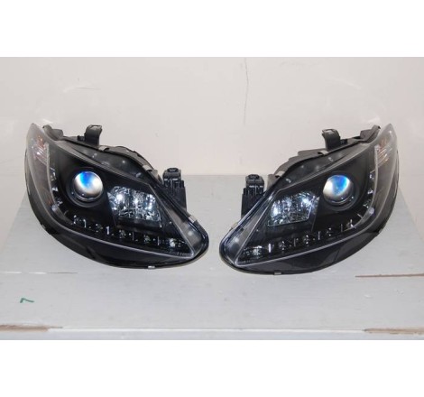 Set Of Headlamps Day Light Seat Ibiza 2009 6J Black