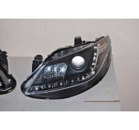 Set Of Headlamps Day Light Seat Ibiza 2009 6J Black