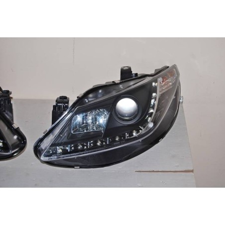 Set Of Headlamps Day Light Seat Ibiza 2009 6J Black