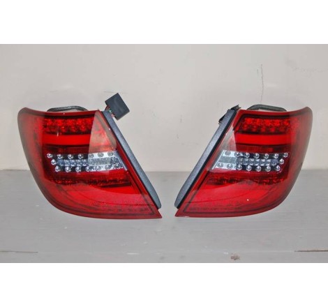 Set Of Rear Tail Lights Mercedes W204 2011-2014 Led Red Clear