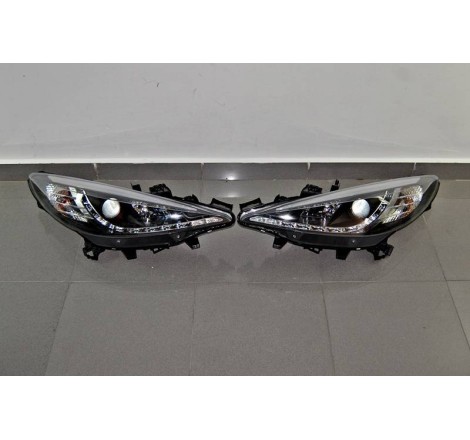 Set Of Headlamps Day Light Peugeot 207 Black