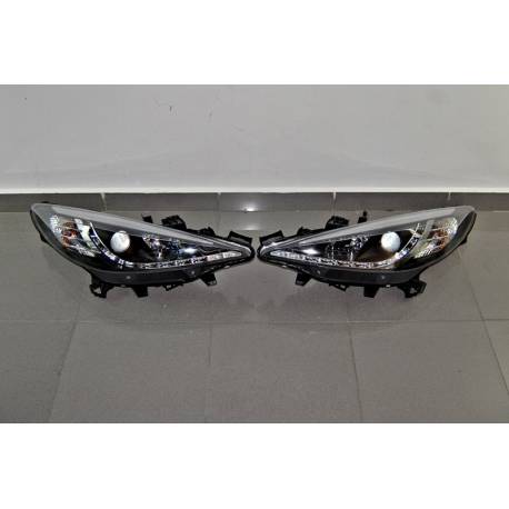 Set Of Headlamps Day Light Peugeot 207 Black