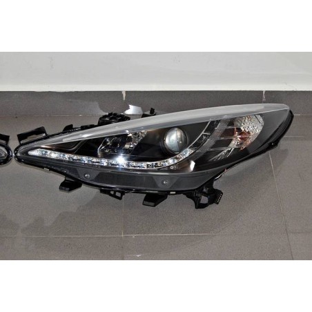 Set Of Headlamps Day Light Peugeot 207 Black