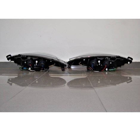 Set Of Headlamps Day Light Peugeot 207 Black