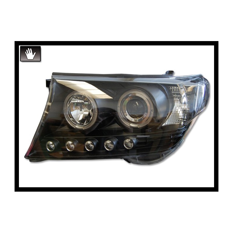 Set Of Headlamps Day Light Toyota Land Cruiser F J200 2008 Black