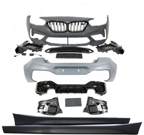 Kit De Carrocería BMW F20 LCI Look M2C 2 Salidas doble Brillante Negro