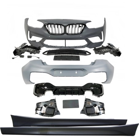 Kit De Carrosserie BMW F20 LCI Look M2C 2 Sortie double Noir brillant