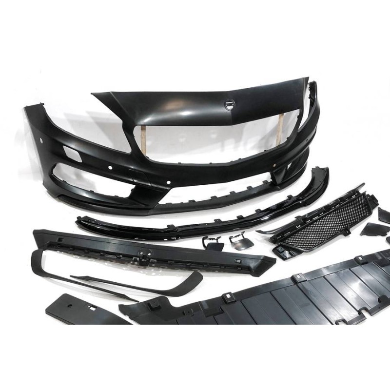 Front Bumper Mercedes W176 2012-2015 A45 Look AMG Sensors Front grill