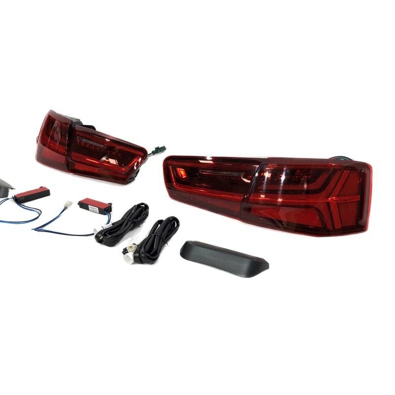 Set Of Rear Tail Lights Audi A6 Sedan 2011-2015 Look 2016 Red