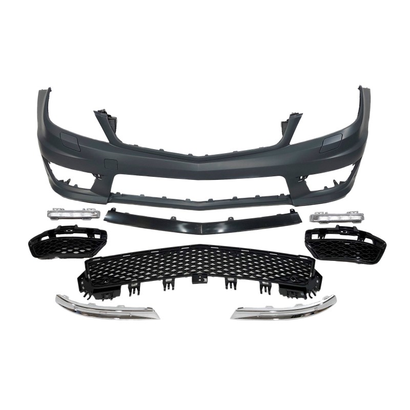 Front Bumper Mercedes W204 Coupe / 4 Doors 2007-2013  look AMG C63 Park Sensor