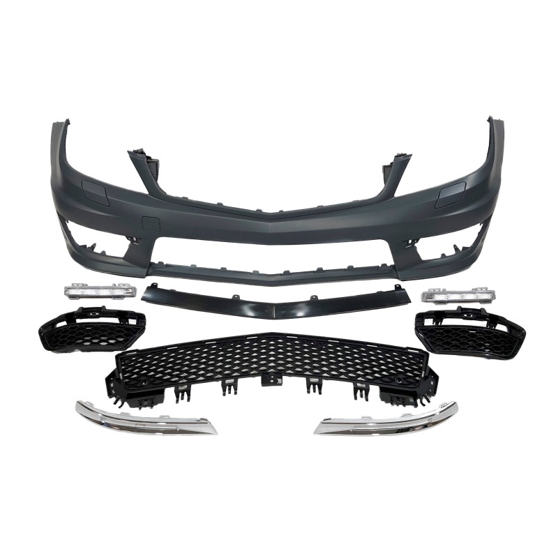 Front Bumper Mercedes W204 Coupe / 4 Doors 2007-2013 AMG look C63 Park Sensor