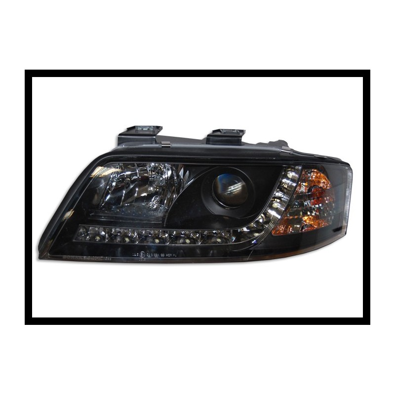 Faros Delanteros Luz De Dia Audi A6 '99-00 Black