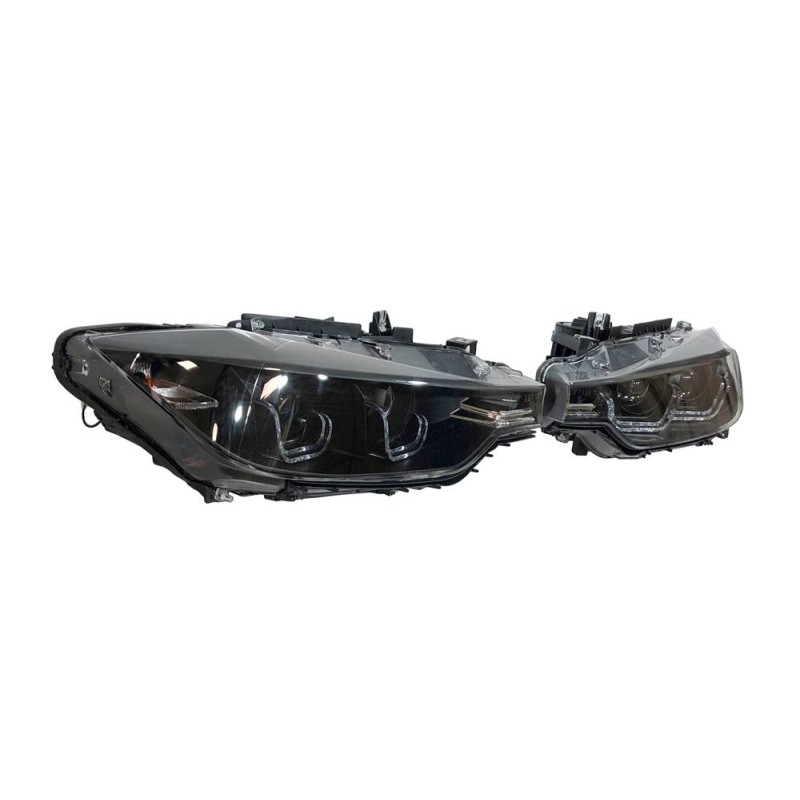 SET OF HEADLAMPS ANGEL EYES BMW F30 / F31 BLACK