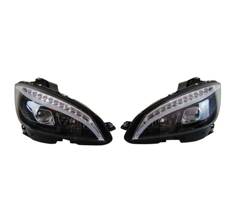 Fanali Day Light Mercedes W204 '07-'10 Black  Lampeggiante Led
