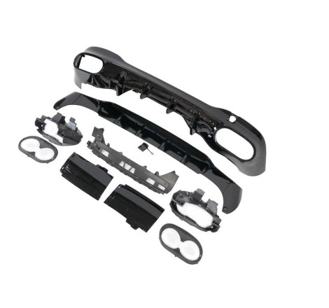 Difusor Trasero Mercedes W118 CLA Look A45 Negro Brillo