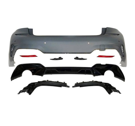 Paragolpes Trasero BMW G20 Look MPerformance Brillante Negro