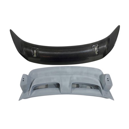 Malle Arrière En Fibre Porsche 911 / 997 2005-2008 Look GT2 Avec Aileron Carbone