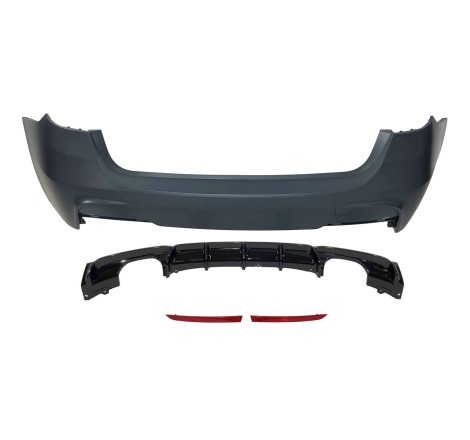 Paraurti Posteriore BMW F31 Look M Performance 2 Uscite doppio Nero lucido
