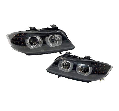 Faros Delanteros Luz De Dia BMW E90 '09-11 Xenon DRL Black