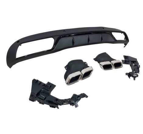 Difusor Trasero Mercedes W205 2014-2018 4P / SW Look C63 ABS