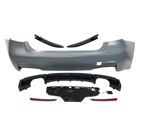 Paraurti Posteriore BMW F30 Look M Performance 2 Uscite doppio Flap posteriori