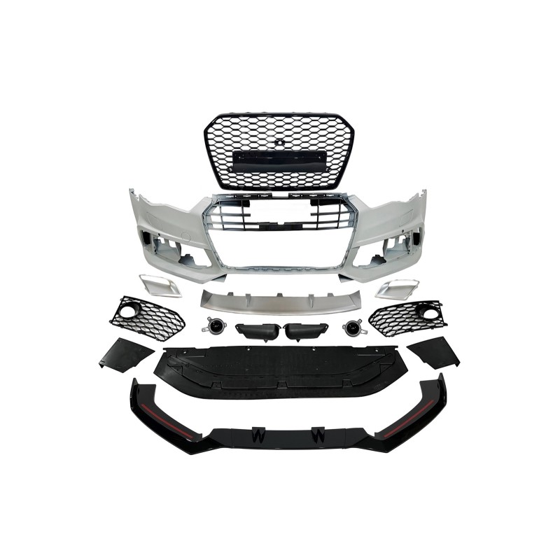 Paraurti Anteriore Audi A6 2015-2018 C7 Look RS6 Spoiler Anteriore Fotocamera