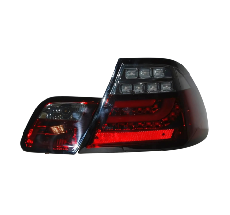 Set Of Rear Tail Lights BMW E46 2003-2005 2-Door Led Red/Smoked Flashing Led Cardna