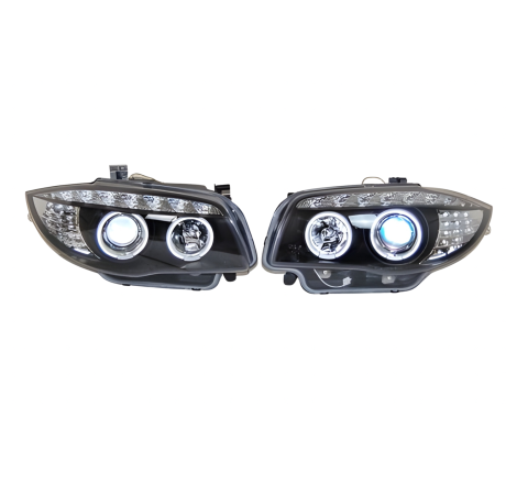 Fari Anteriore A Led BMW E87 07-11 Black, Intermitente Led