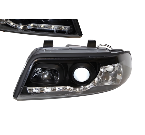 Faros Delanteros Luz De Dia Audi A4 '99-01 Black