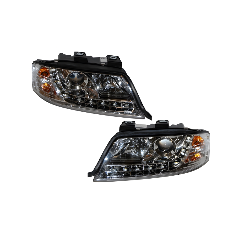 Set Of Headlamps Day Light Audi A6 1999-2000, Chromed