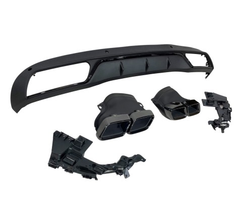 Rear Diffuser Mercedes W205 2014-2018 4D / SW Look C63 ABS