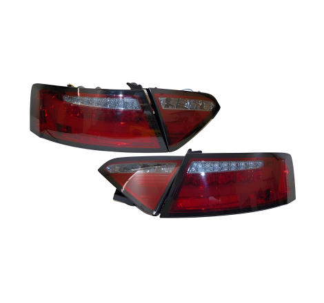 Set Of Rear Tail Lights Audi A5 2-4D 07-09 Led Red/Smoked Cardna Flashing Led