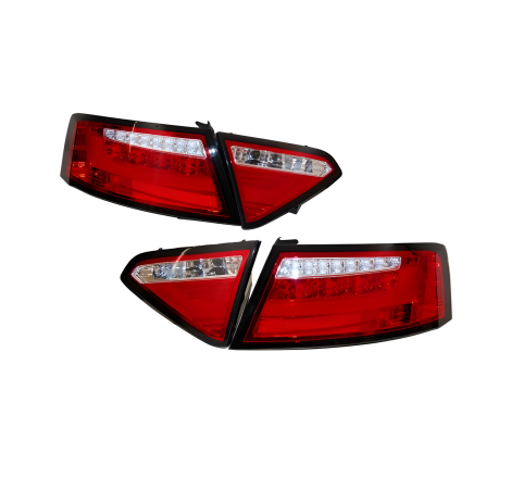 Set Of Rear Tail Lights Audi A5 2-4D 07-09 Led Red Cardna Flashing Led