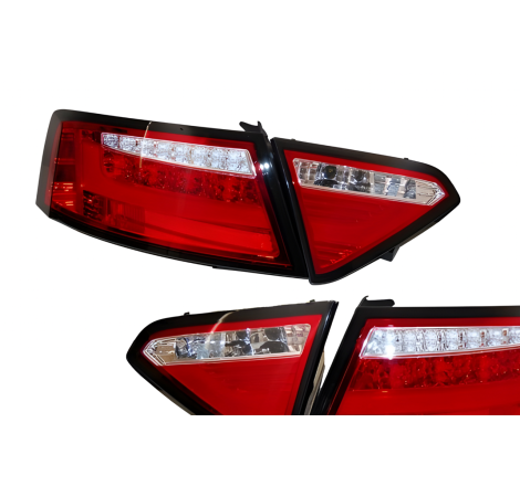 Set Of Rear Tail Lights Audi A5 2-4D 07-09 Led Red Cardna Flashing Led