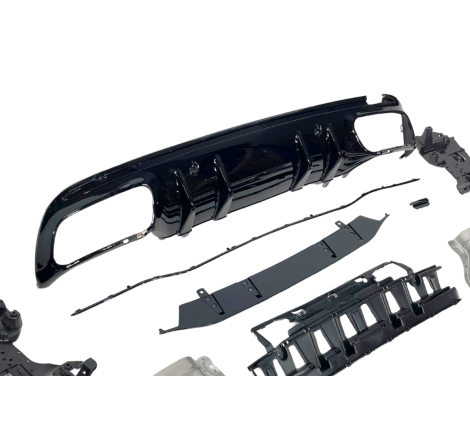 Rear Diffuser Mercedes W205 2019 4D / SW Look C63 Black