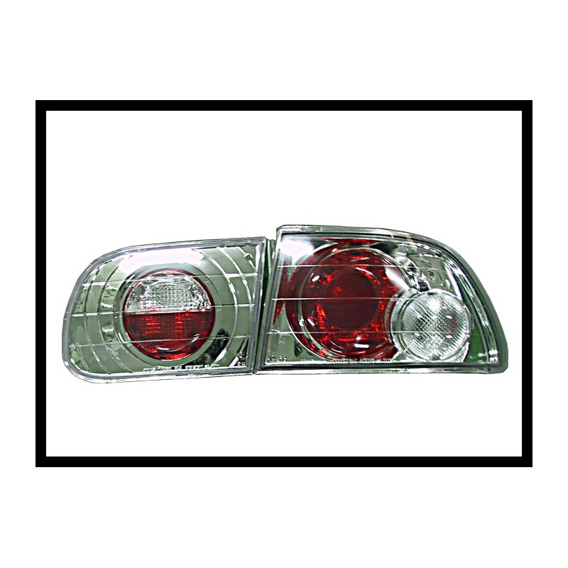 Set Of Rear Tail Lights Honda Civic 1992 3-Door Chromed