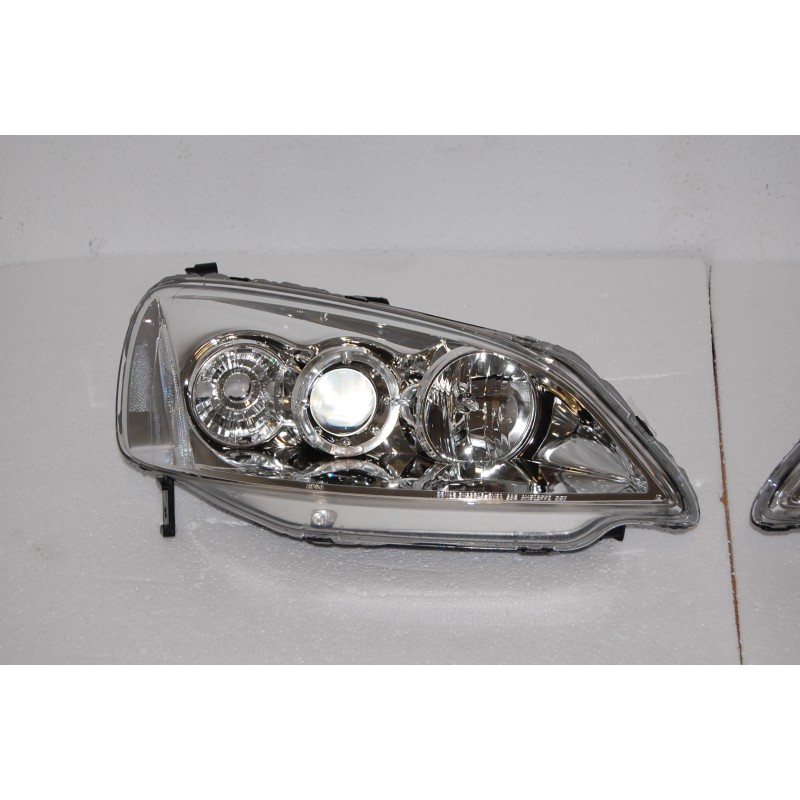 Set Of Headlamps Angel Eyes Honda Civic Coupe 2001 Chromed