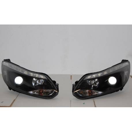 Set Of Headlamps Day Light Ford Focus 2011-2014, Blinker Led, Black