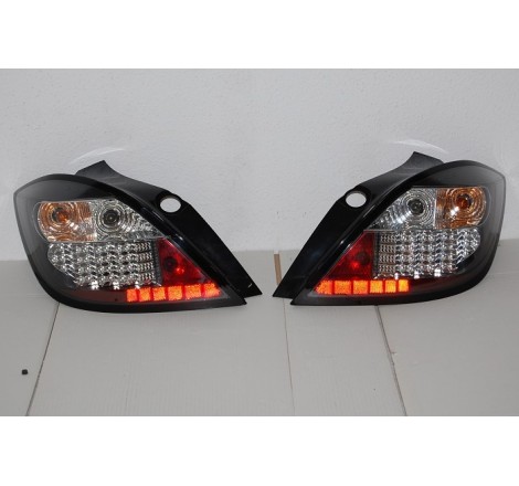 Set Of Rear Tail Lights Opel Astra H 2004-2008 5-Door Led Black