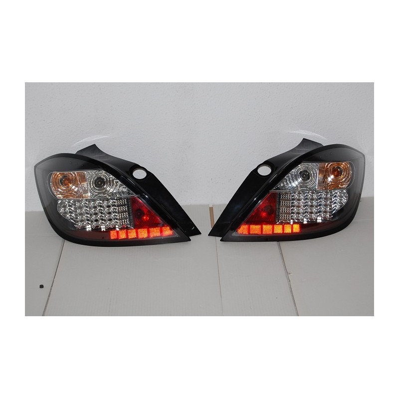 Set Of Rear Tail Lights Opel Astra H 2004-2008 5-Door Led Black