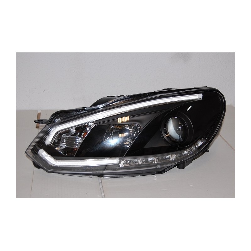 Fanali Day Light Volkswagen Golf 6 Black 2009-2012