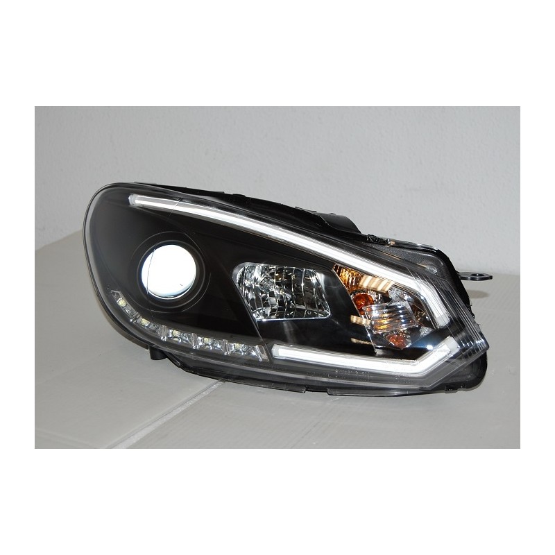 Fanali Day Light Volkswagen Golf 6 Black 2009-2012