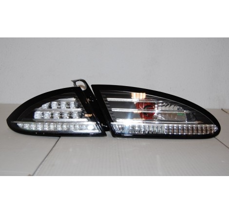 Fanali Posteriori Seat Leon '05-'08 Led Black/Chrome Lampeggiante Led
