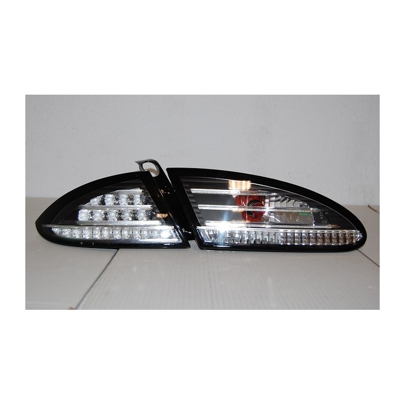 Set Of Rear Tail Lights Seat Leon 2005-2008 Led Black/Chrome