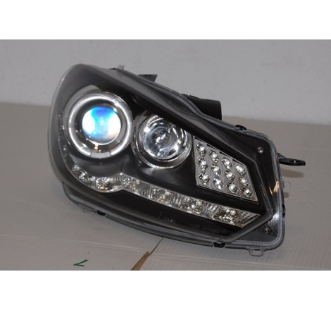 Faros Delanteros Luz De Dia Volkswagen Golf 6 09-13 Black Int. Led