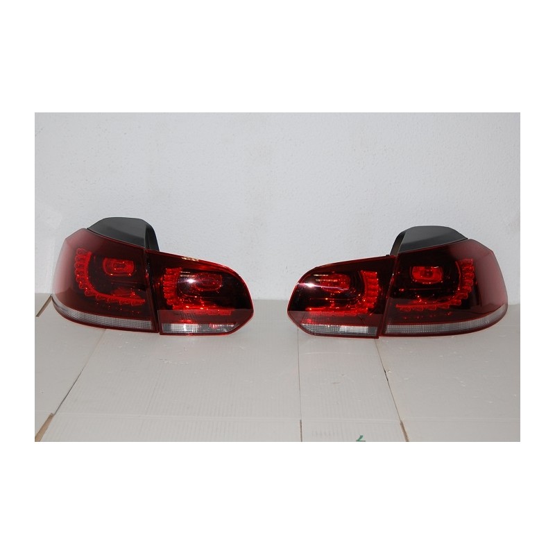 Set Of Rear Tail Lights Cardna Volkswagen Golf 6 Look R32 Led Red Lightbar