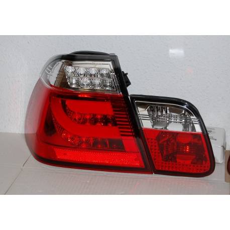 Set Of Rear Tail Lights Cardna BMW E46 2002-2005 4-Door Led Chromed/Red Lightbar