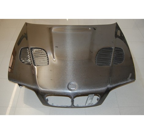 Capot Carbone BMW E46 '02-06 4P. Look M3 GTR C/T