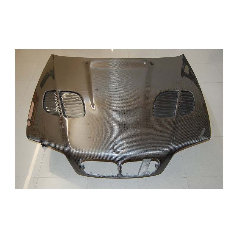 Capot Carbone BMW E46 '02-06 4P. Look M3 GTR C/T