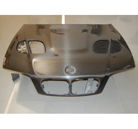 Capot Carbone BMW E46 '02-06 4P. Look M3 GTR C/T